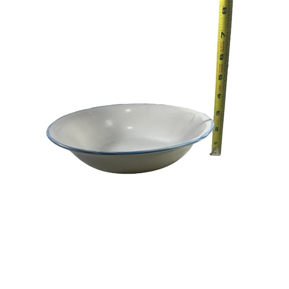 Macy’s The Cellar Odette 9.5” Serving Bowl White Blue Stoneware Replacement